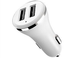 XiPin Dual USB Car Charger - White