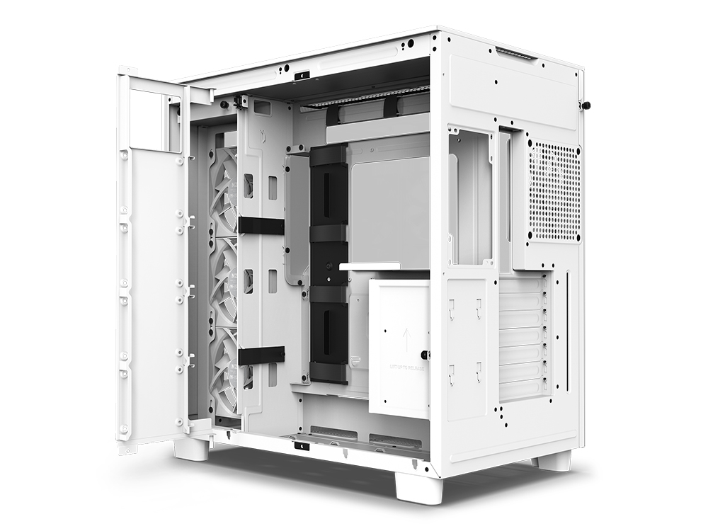 NZXT H9 Flow DualChamber MidTower Airflow Case Matte White CM