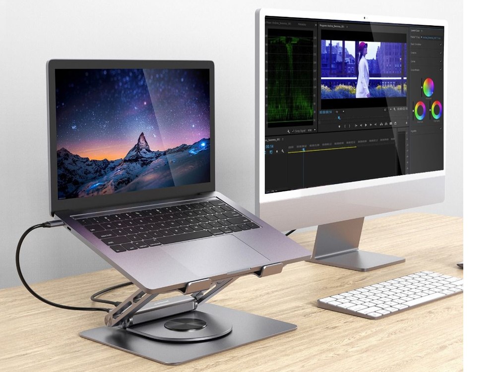 MBeat Stage S12 Rotating Laptop Stand with USB-C Docking Station | MB ...