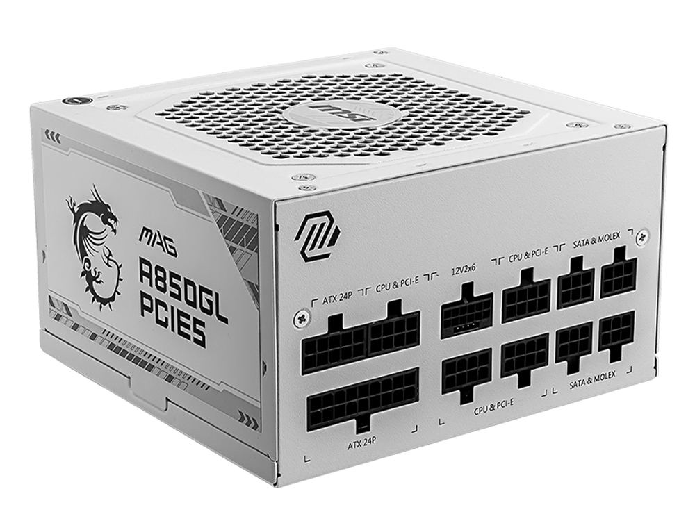 MSI MAG A850GL PCIE5 WHITE 850W 80+ Gold Fully Modular Power