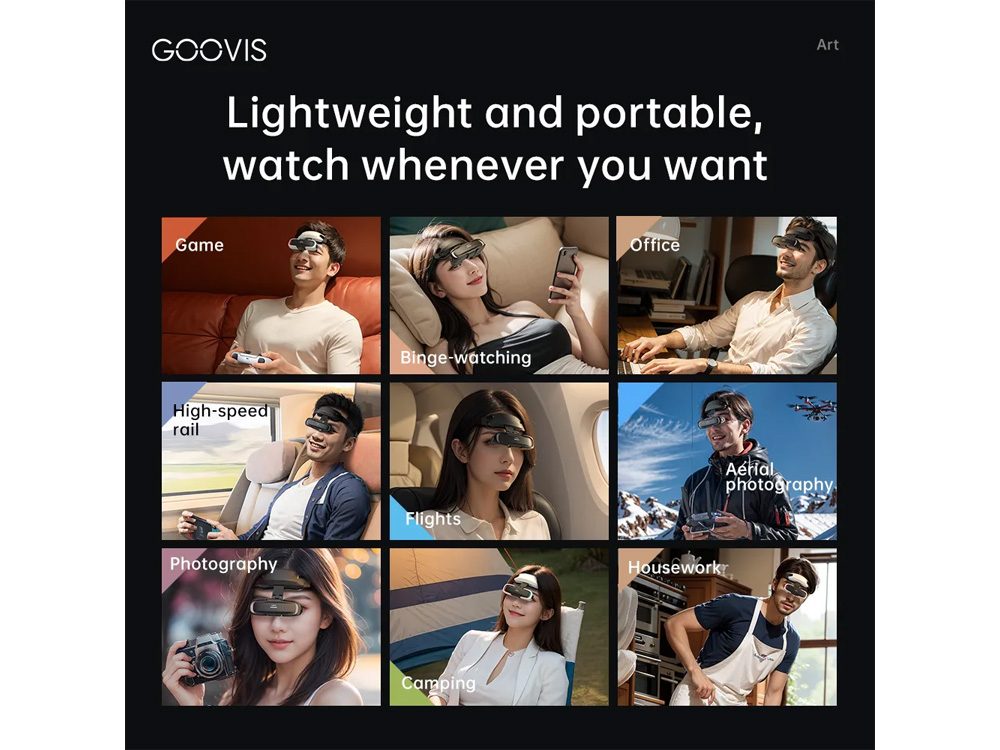 Goovis Art A1 3d Head Mounted Display Black Monitors Goovis Goovis Art A1 3d Head Mounted Display Black Monitors Goovis