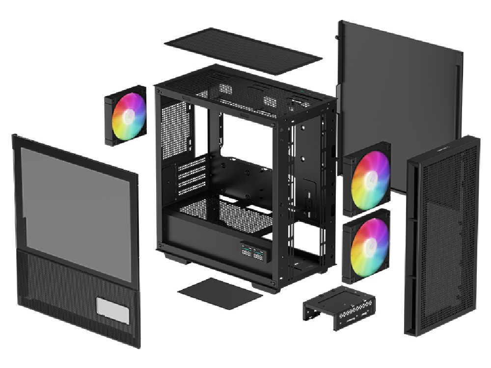 Deepcool CH360 Digital Tempered Glass Micro-ATX Case - Black [R-CH360 ...