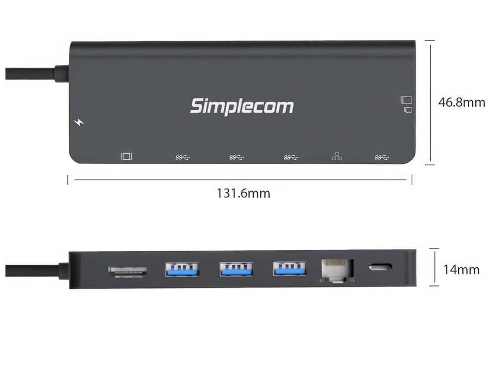 Simplecom CHT590 USB-C SuperSpeed 9-in-1 Multiport Docking Station [CHT590]