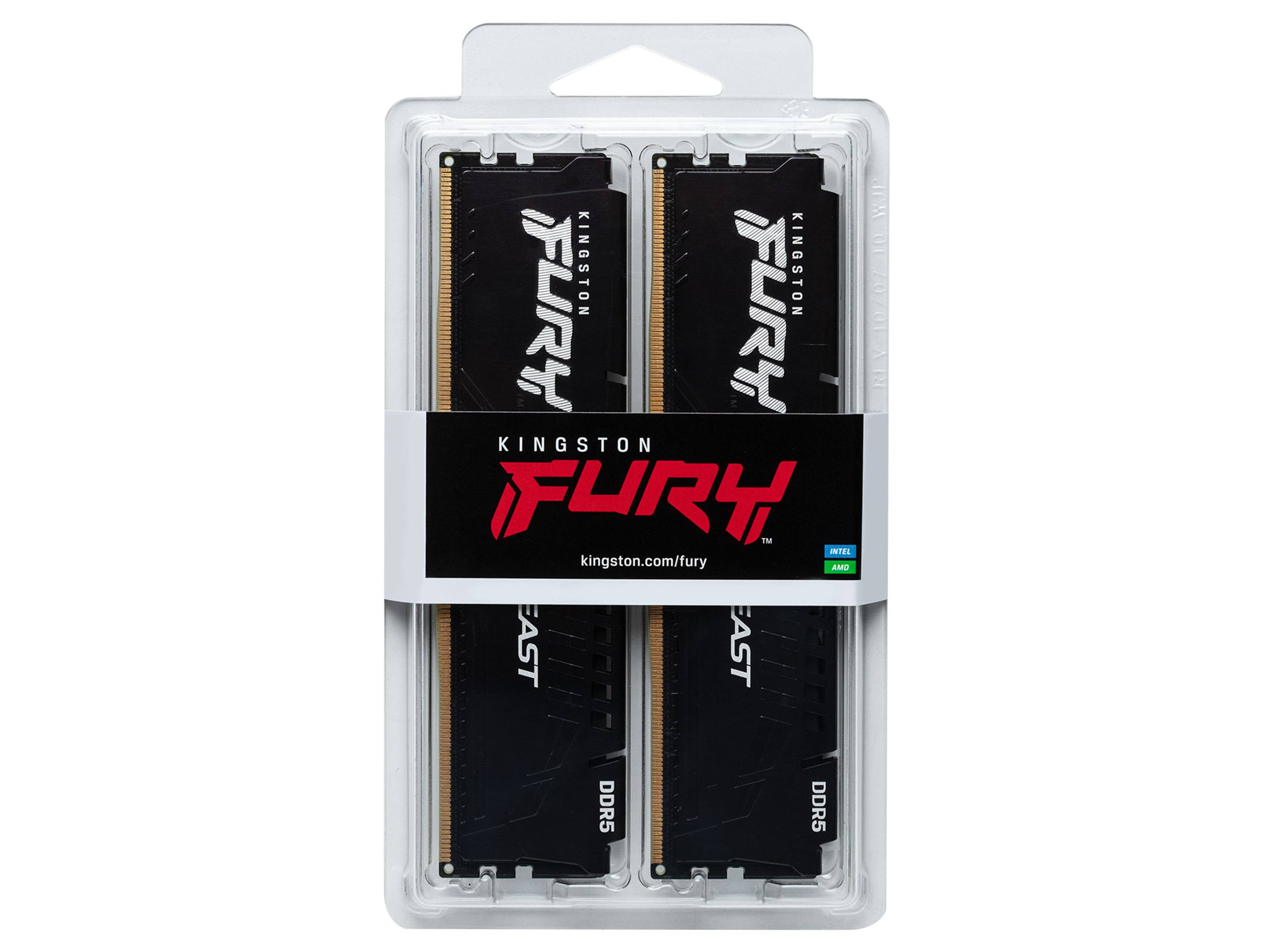 メモリー KINGSTON FURY DDR5 6000MT/s 16GB (2x8GB) Kingston Fury Beast 16GB (2x8GB) 6000MT/s DDR5 RAM - Black
