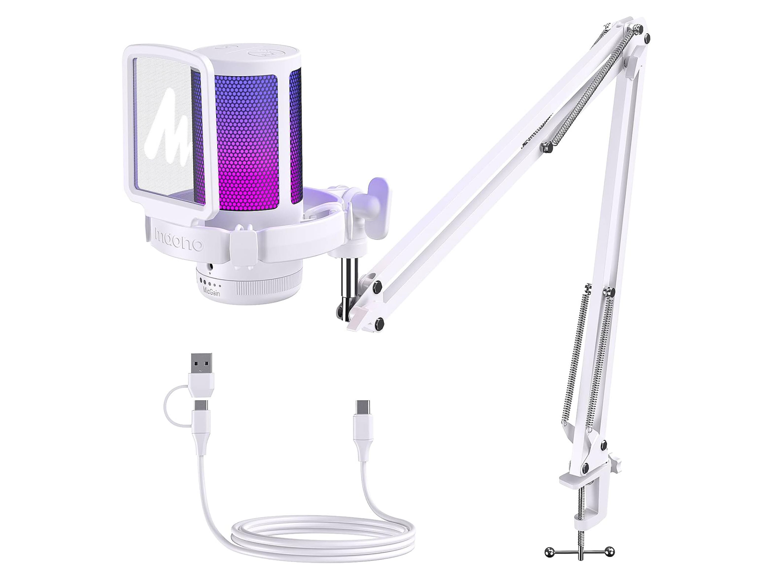 MAONO DGM20S Gamerwave Condenser USB RGB Gaming Microphone - White