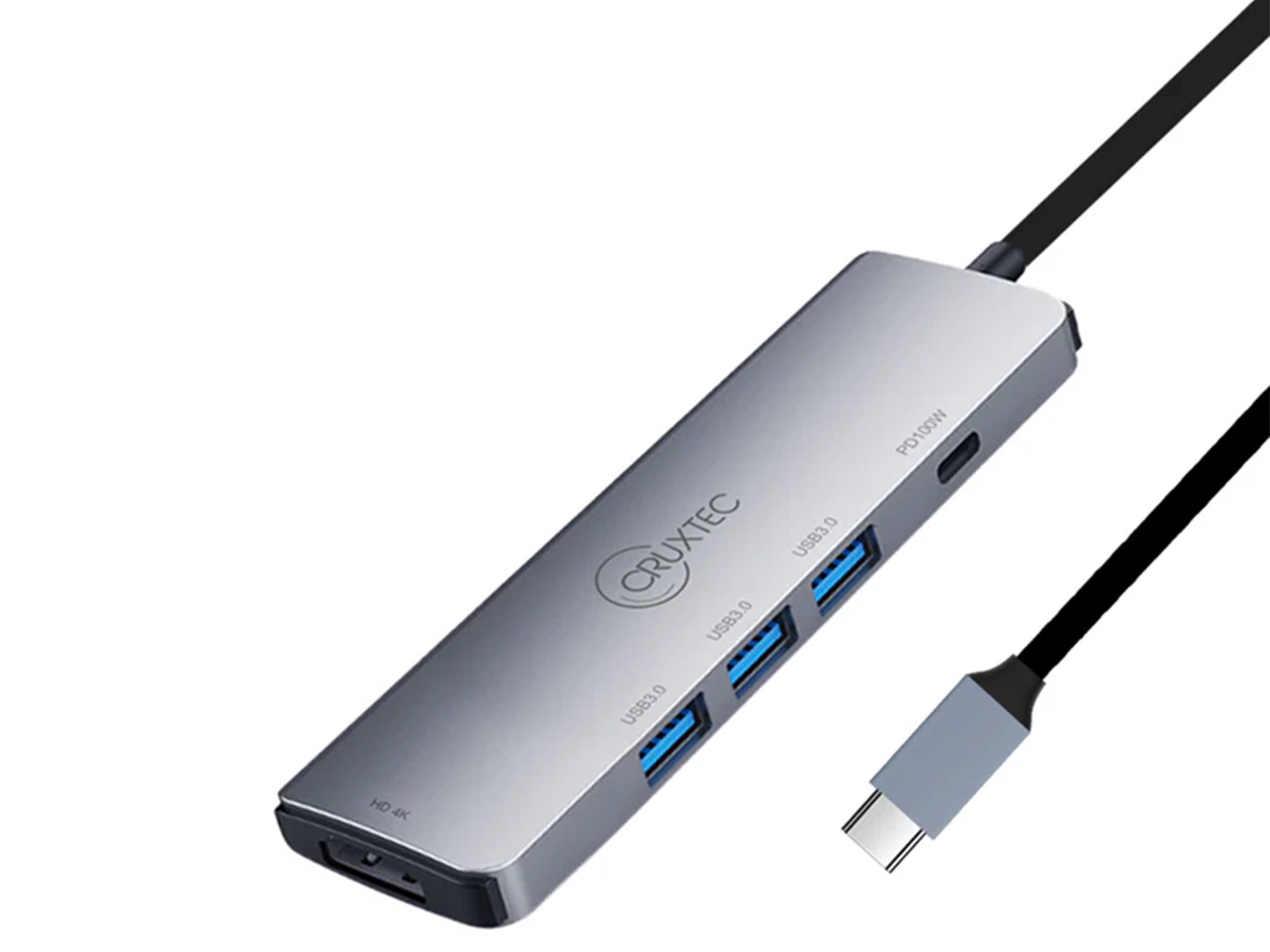 Cruxtec CMH05-SG 5-in-1 USB-C Mini Dock with HDMI Output