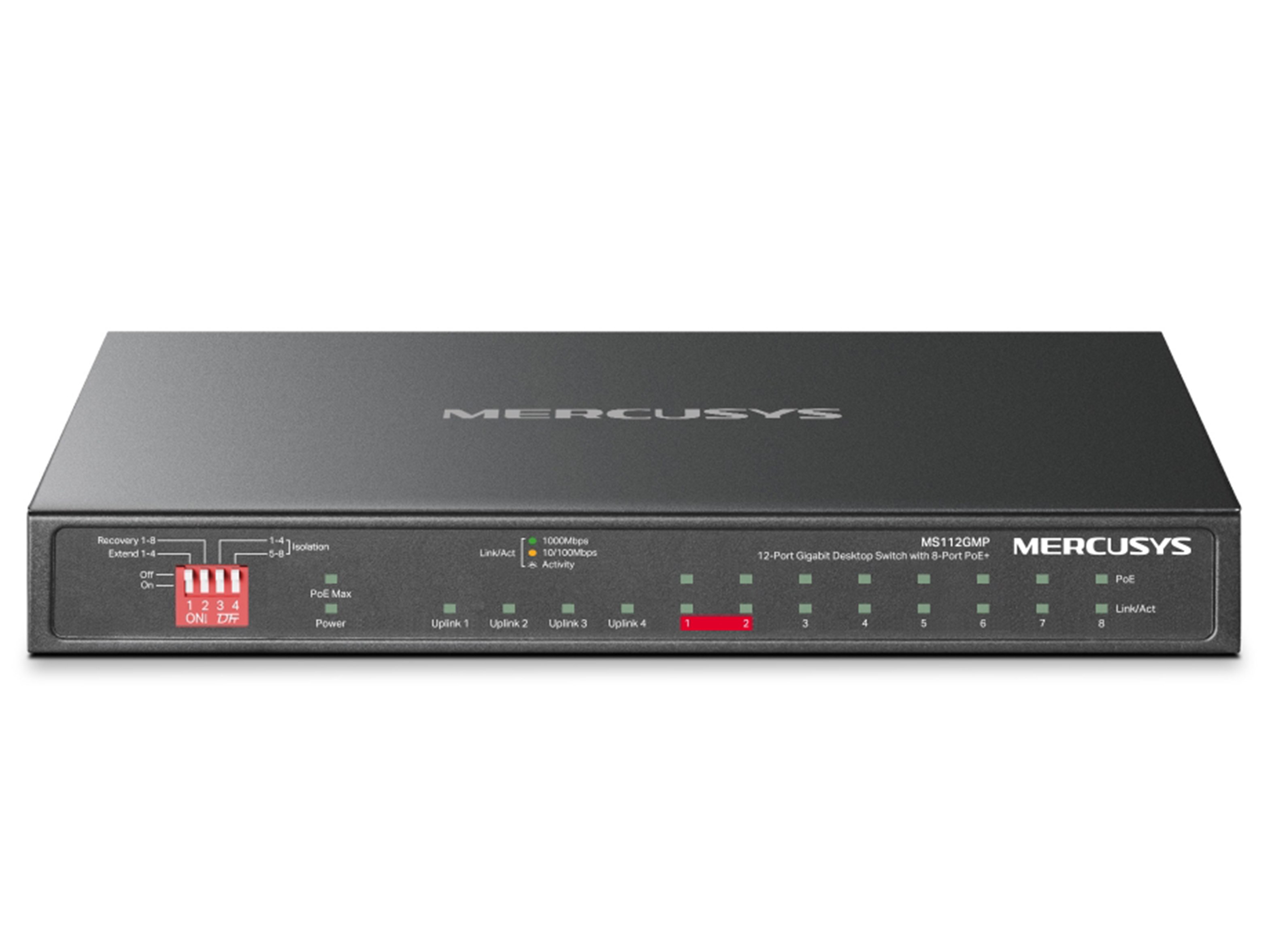 TP-Link Mercusys MS112GMP 12-Port Gigabit Desktop with 8-Port PoE+ Switch