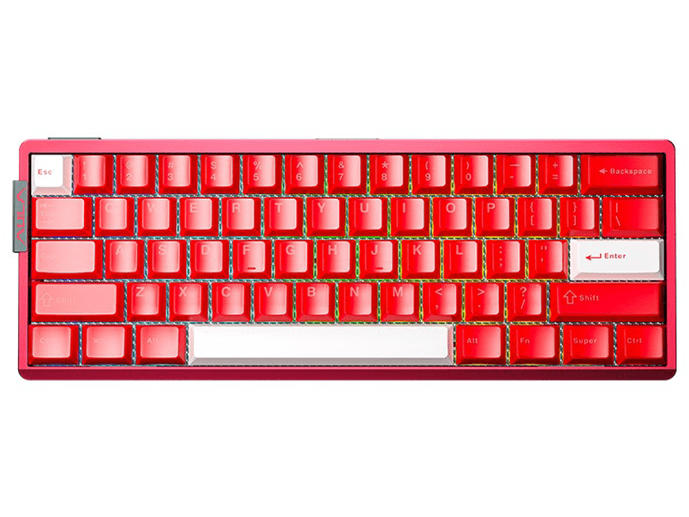 Aula AG60 Aluminum CNC Aluminum Body Aether Magnetic Switch Wired Keyboard - White & Red