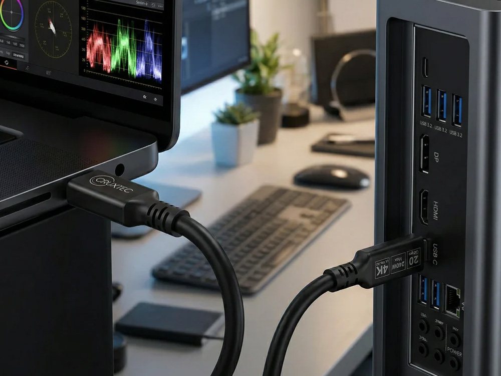 Cruxtec 2m 240W 20Gbps 4K@60Hz USB-C Full Feature Cable [CTC-20G-2MBK]