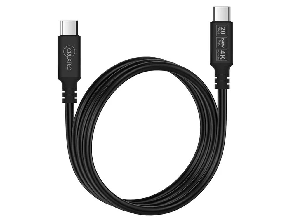 Cruxtec 3m 240W 20Gbps 4K@60Hz USB-C Full Feature Cable [CTC-20G-3MBK]