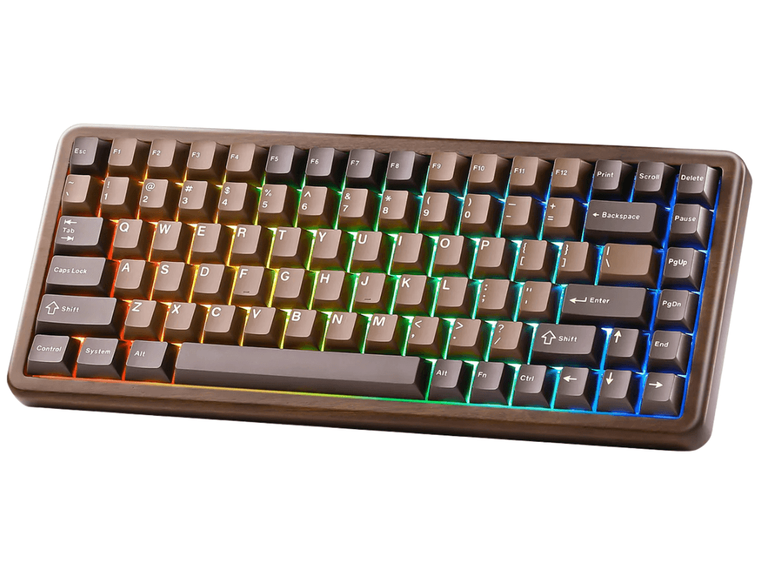 YUNZII WOOD84 75% Tri-Mode Wireless Candy Linear Switch Mechanical Keyboard