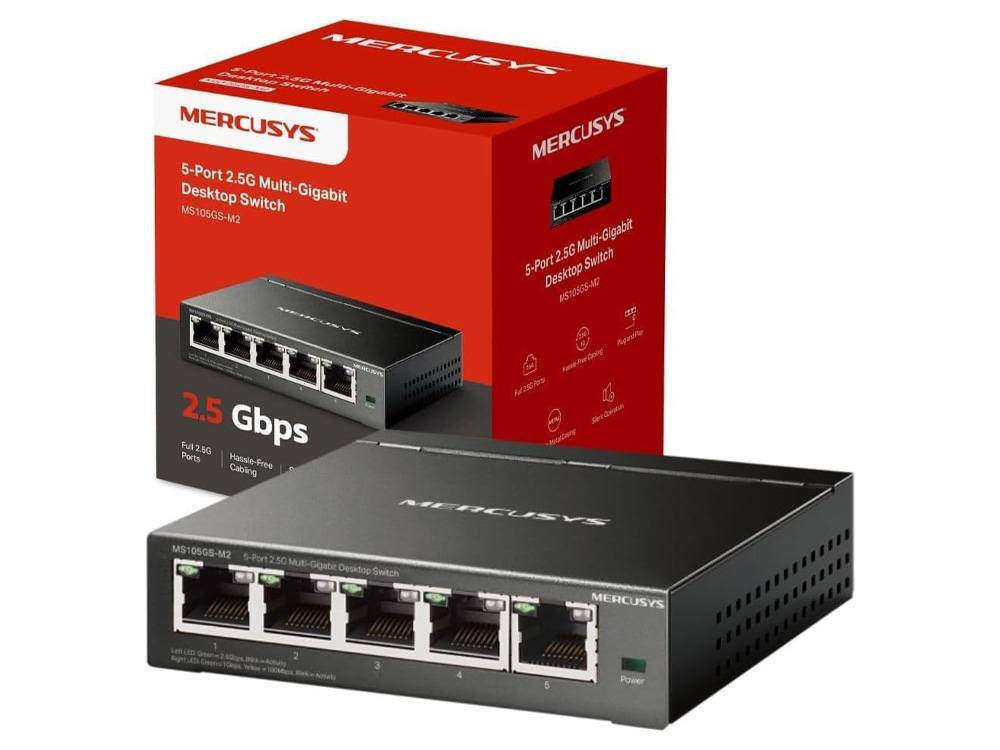 TP-Link Mercusys MS105GS-M2 5-Port 2.5G Multi-Gigabit Desktop Switch
