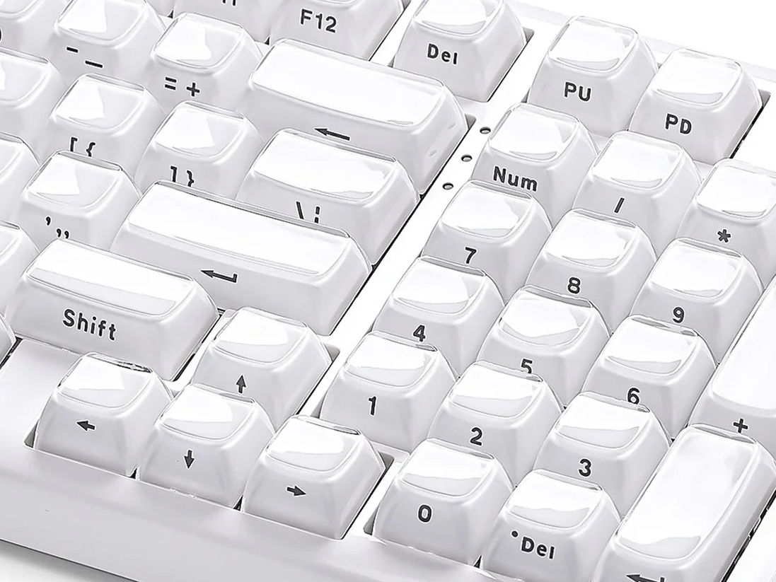 YUNZII Jelly OEM Profile Transparent Keycap Set - White (113 pcs)