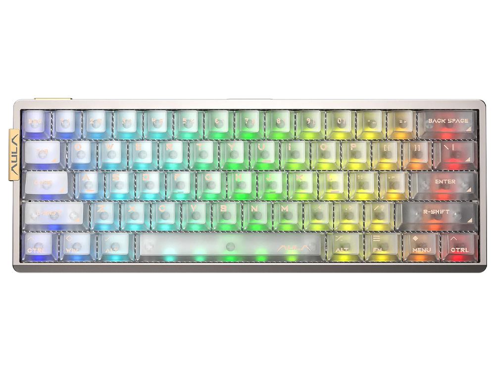 AULA AG60 Pro Edge-Lit Keycaps Wired Magnetic Switch Gaming Keyboard - White Frosted Translucent
