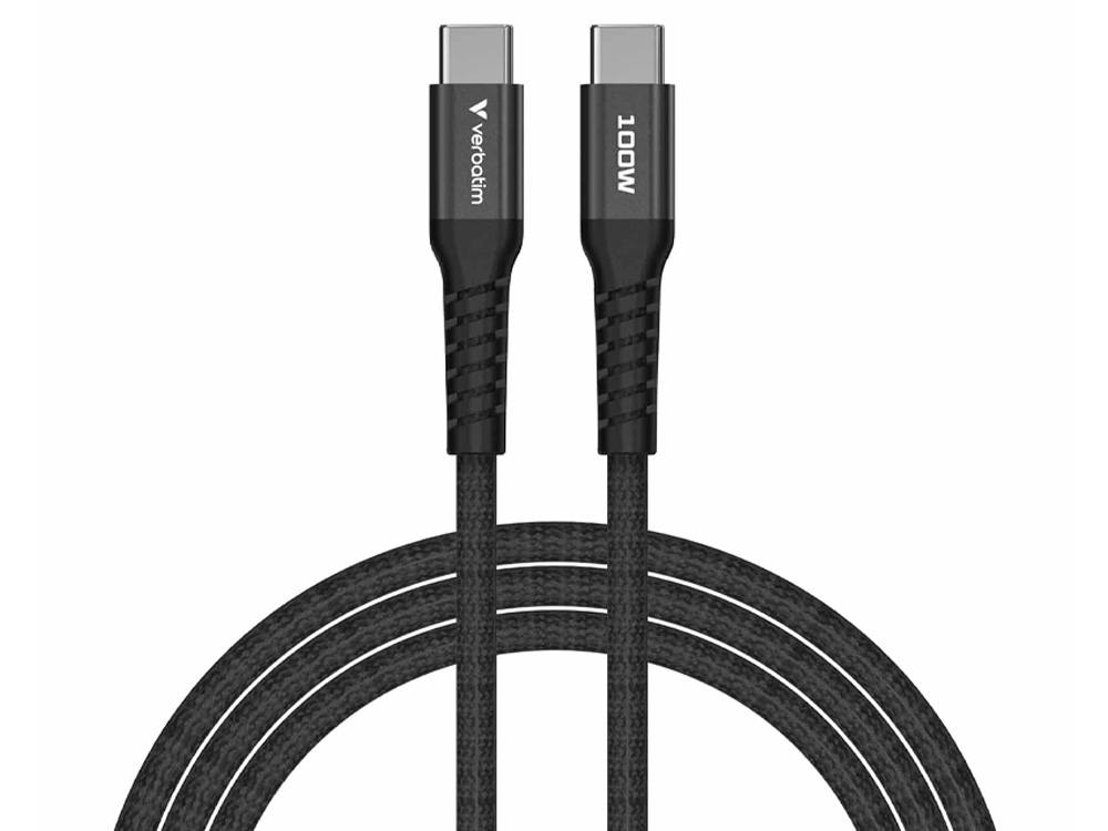 Verbatim Sync & Charge 1.2m 100W Magnetic USB-C to USB-C Cable - Black