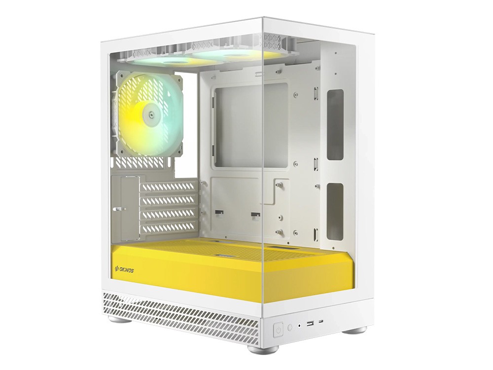 Okinos AQUA UNO Yolk Tempered Glass Micro-ATX Mini Tower Case