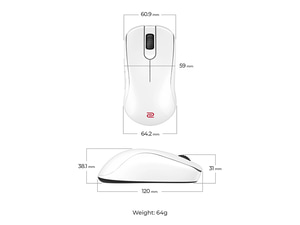 BenQ ZOWIE S2-DW White 4K Wireless Gaming Mouse