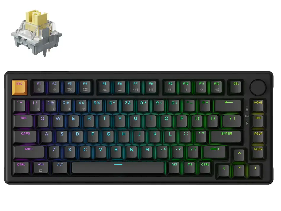 Keychron J2 QMK 75% RGB Hot-Swap Wireless Apex Banana Switch Mechanical Keyboard