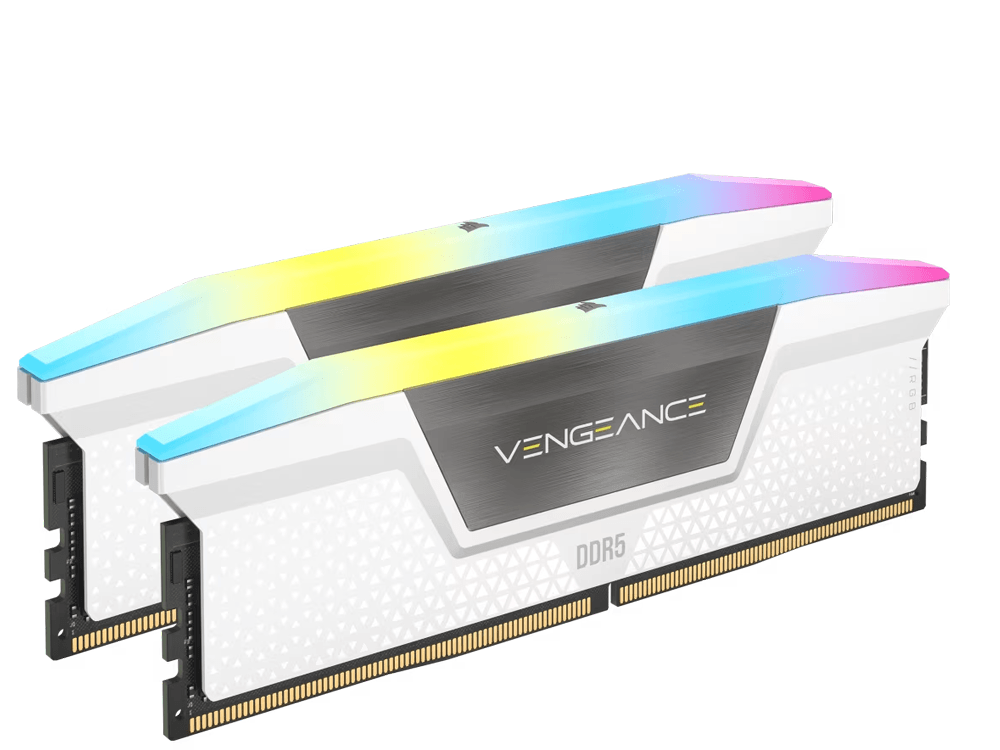 Corsair Vengeance 16GB (2 x 8GB) RGB CL40 5200MHz DDR5 Desktop RAM - White